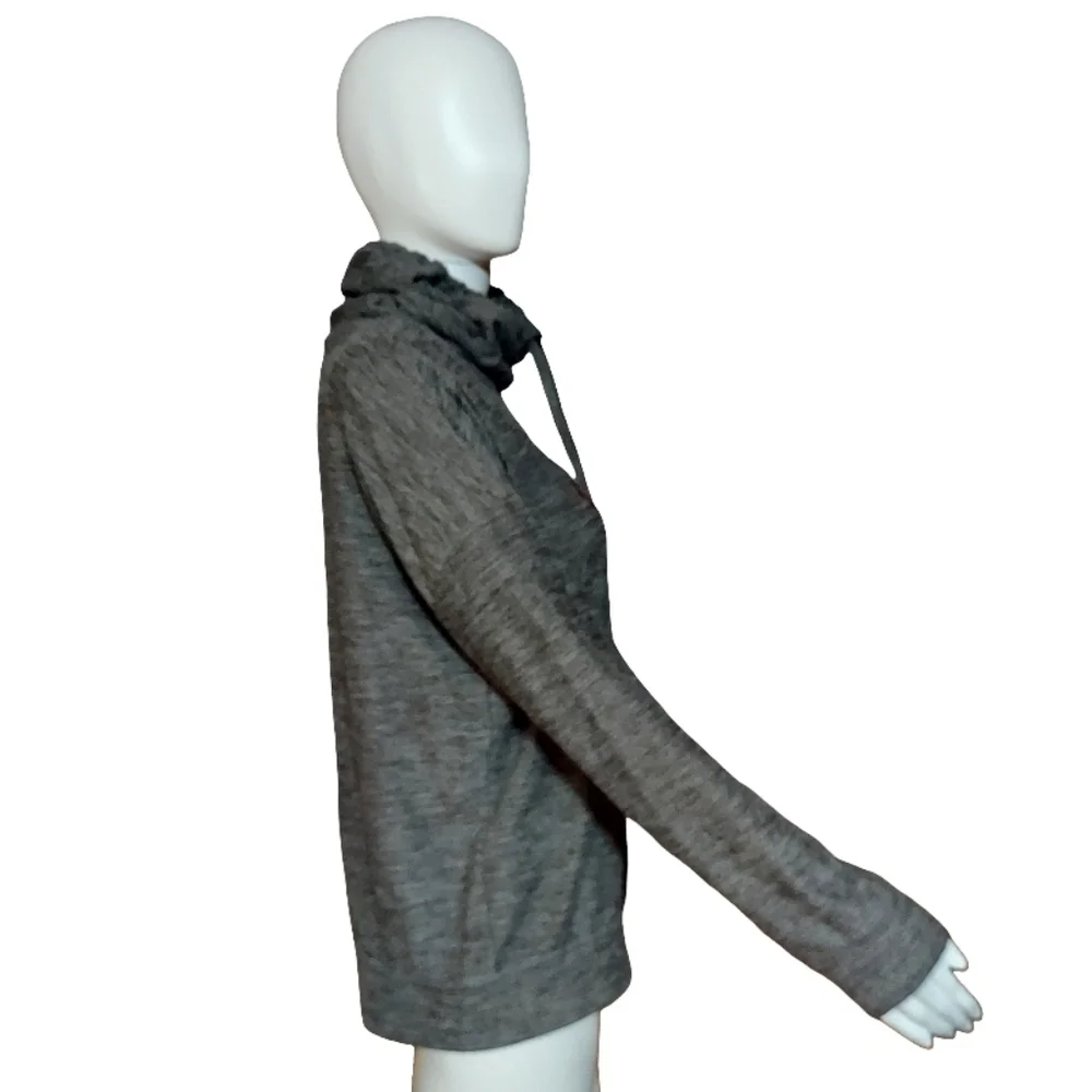 Maurices Gray Plaid Reindeer Cowl Neck Cozy Pullover Sweatshirt - Picture 7 of 13